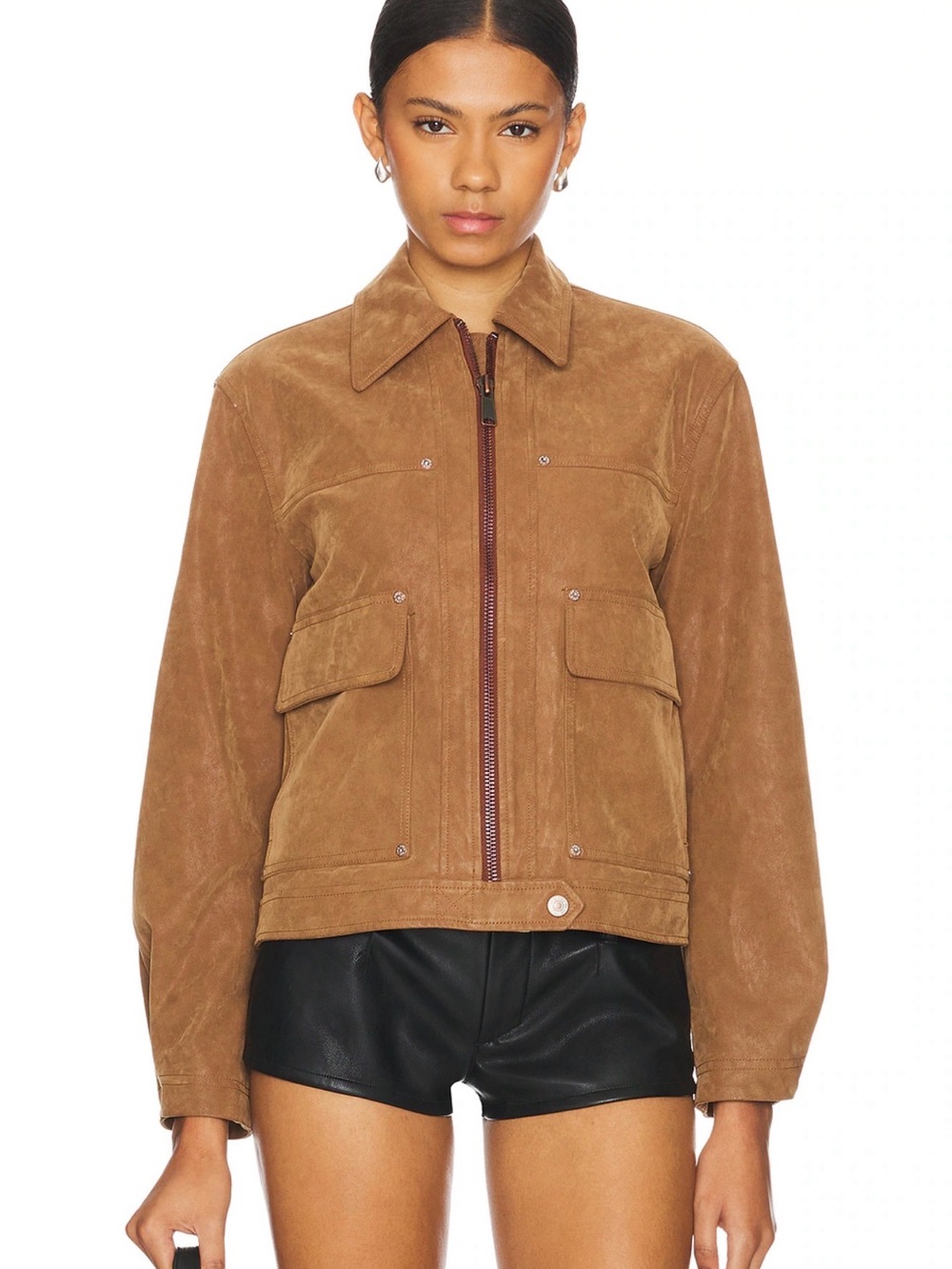 x We The Free Blair Faux Suede Jacket in Caramel Cafe $168 retail (S)